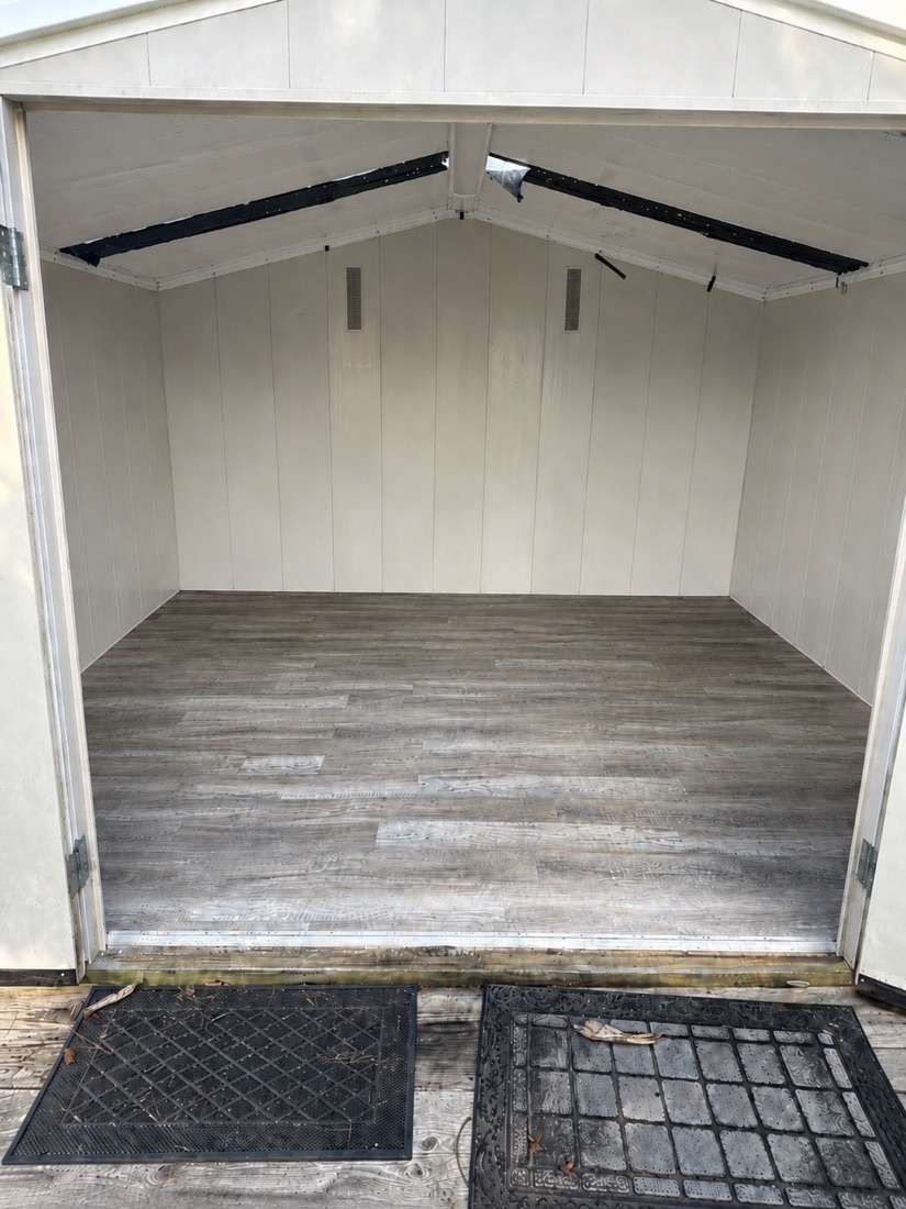 After shed cleanout in Edison, NJ: the same shed completely emptied and swept clean