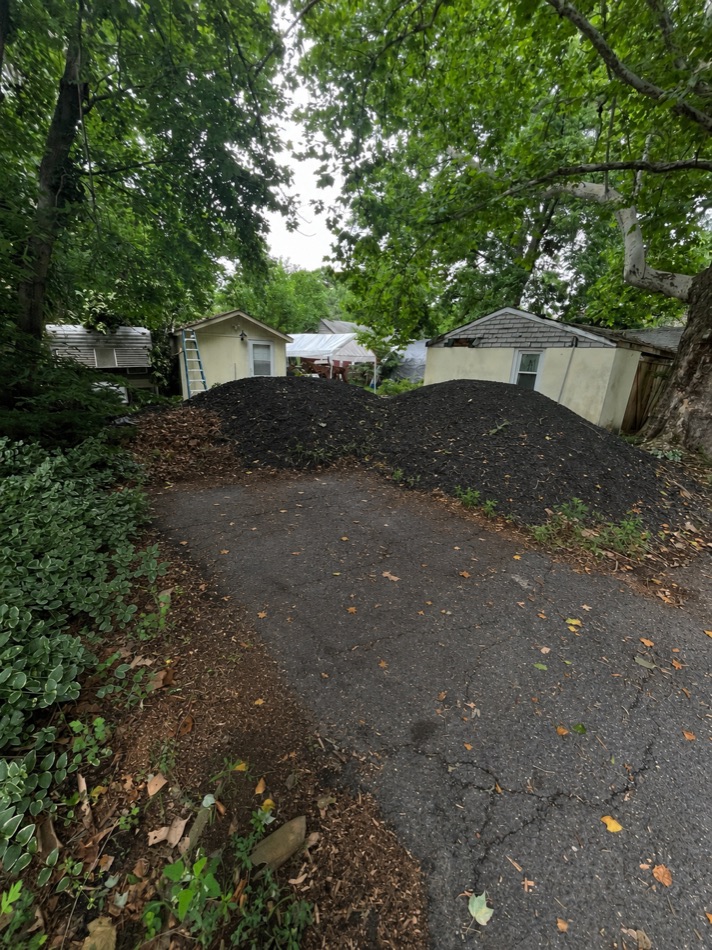 After junk removal in Woodbridge, NJ: the same driveway cleared and cleaned out